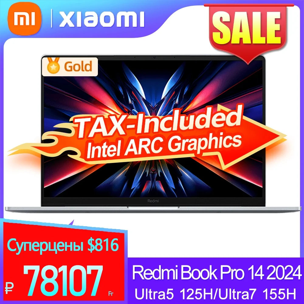 Xiaomi Redmi Book Pro 14 2024 U*5-125/U*7-155 32G/1T 2.8K 120Hz Screen （JYU4597CN/JYU4598CN）