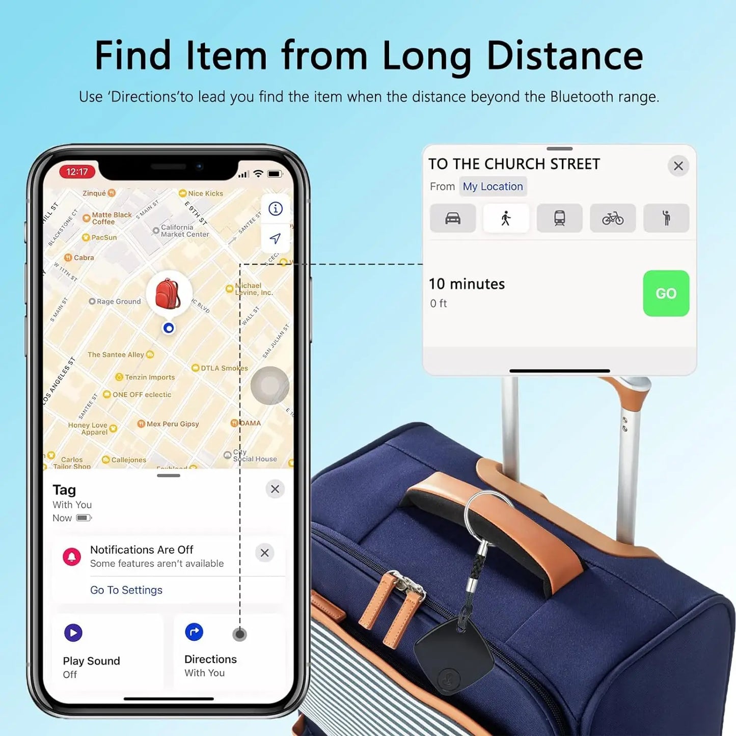 Mini Tracking Device GPS Tracker Works with Find My APP Anti Lose Reminder Device for Iphone Replacement Locator MFI Rated Key