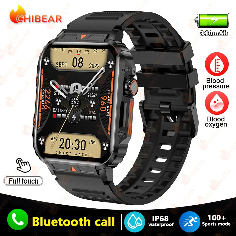 Military Outdoor GPS Sports Smart Watch Men 1.95 inch Heart Rate Blood Oxygen Bluetooth Call SmartWatches Men's For Android IOS
