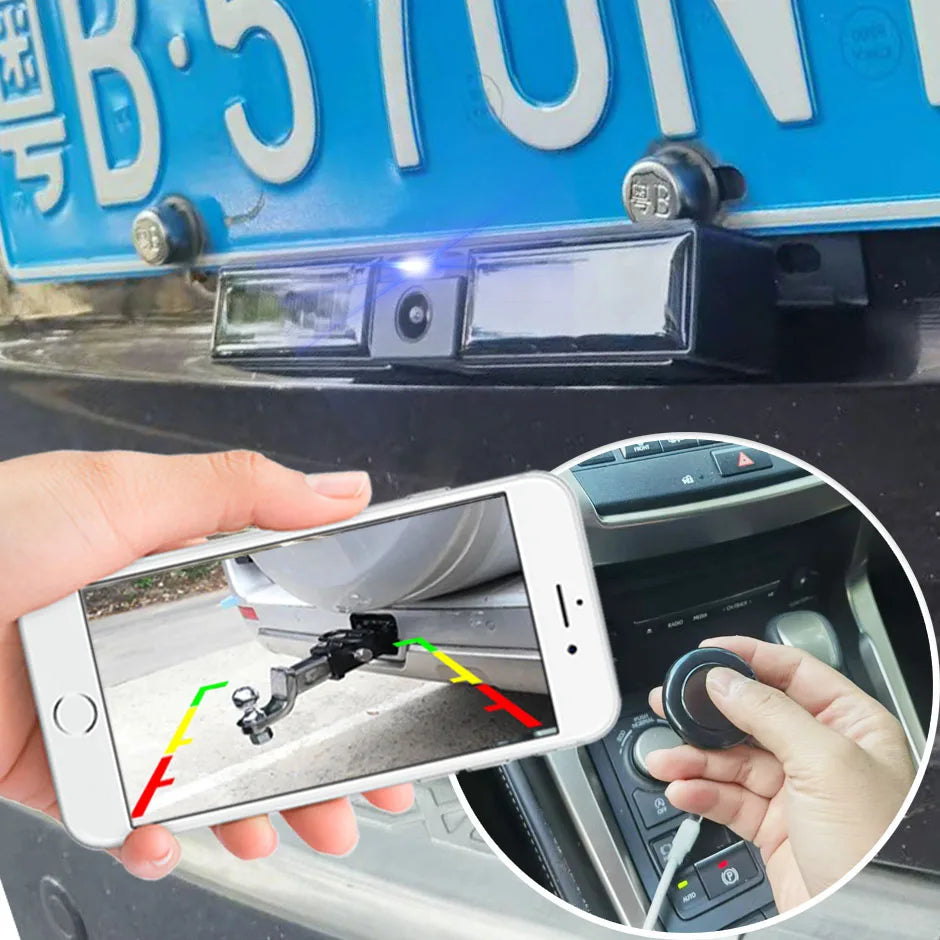 WiFi Wireless Solar Energy 1080P Rear/Front License Camera   Built-in Battery for IPhone Android Phone for Truck Car Van RV