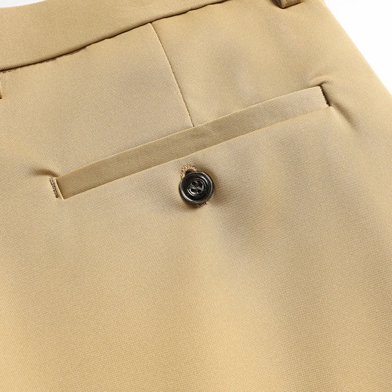 Summer Thin Male Casual Pants Quick Dry Formal Dress Pants Men Regular Fit Suit Pants Khaki Trousers M-3XL