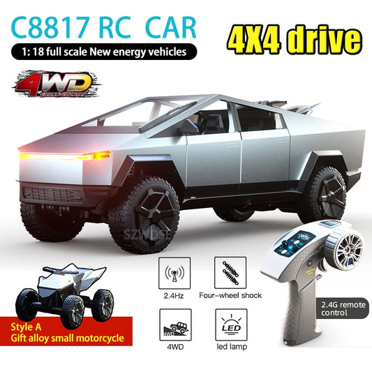JJRC C8817 RC Car Alloy Cybertruck Car model Simulation Off-road Vehicle  Camping Equipment Pickup Truck Kids Toys Boy Gifts
