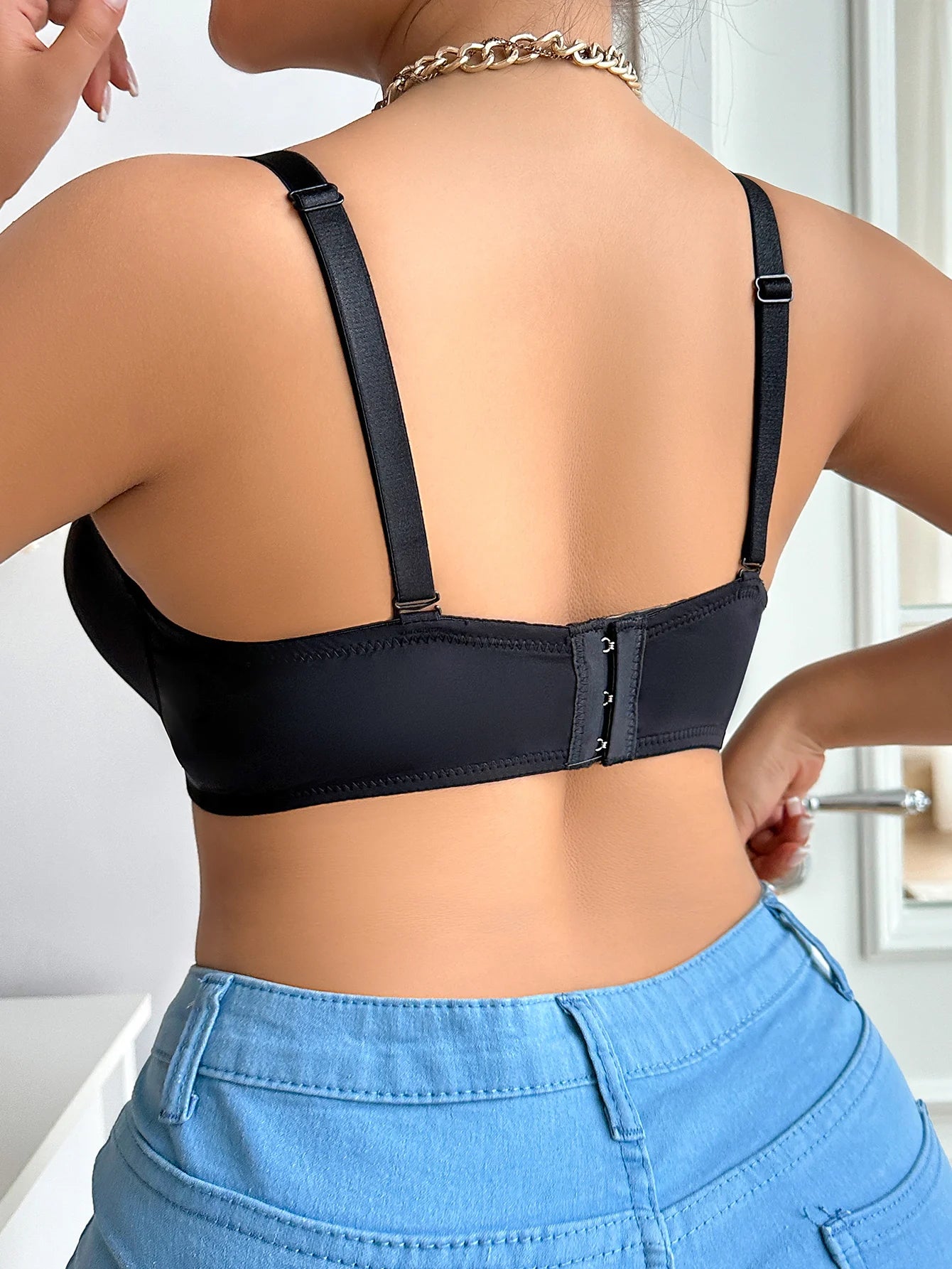 Women's Plus Size Underwear Half Cup Gathering Push Up U-shaped Solid Color Design Suitable For Plump Women 90D-105D B2813