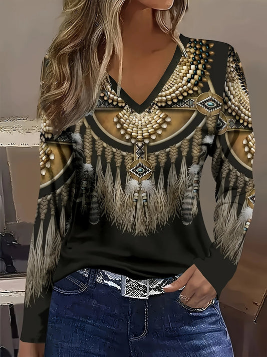 Plus Size Elegant Casual Woman T-Shirt Fashion Loose T-Shirt Woman Temperament Long sleeve T-Shirt Holiday Weekend