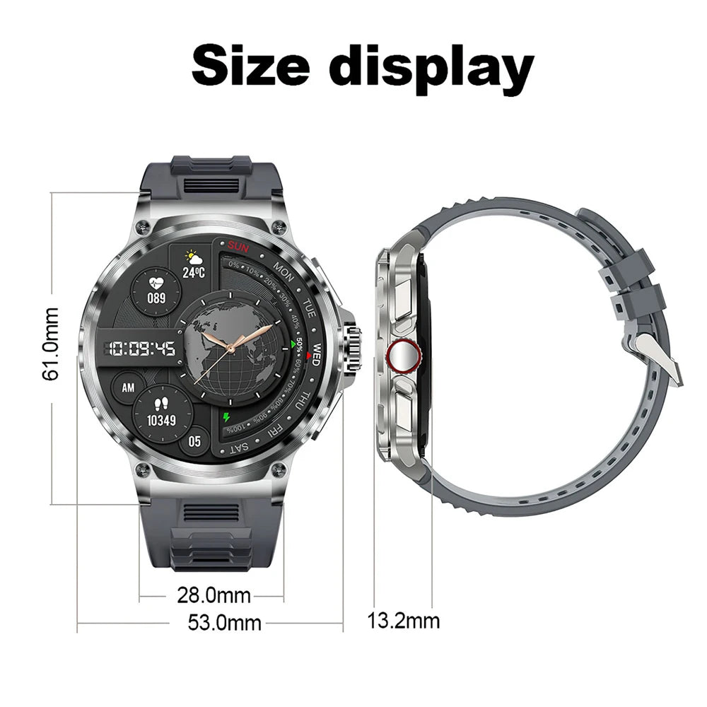 2025 NEW Smart Watch Men 1.85 inch Ultra HD 710 mAh Extra Long Life Military Smartwatches 400+Dial Fitness BT Calling Smartwatch