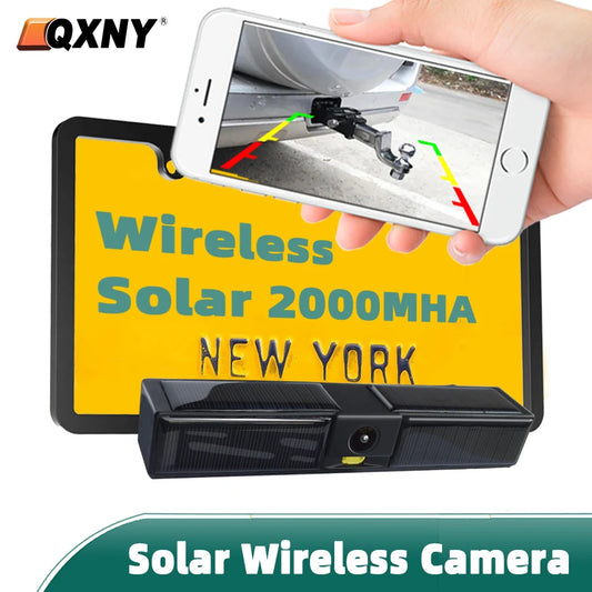 WiFi Wireless Solar Energy 1080P Rear/Front License Camera   Built-in Battery for IPhone Android Phone for Truck Car Van RV