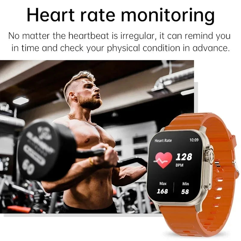 LAXASFIT New Watch T800 U2 Smart Watch 2025 Mens Womens Tracking Bluetooth Talk BT Music Wireless Charging Smart Watch