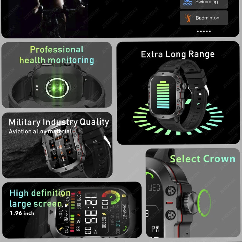2025 For Xiaomi New Rugged Military GPS Smart Watch Men Bluetooth Call Health Monitoring AI Voice Sports Waterproof Smartwatches