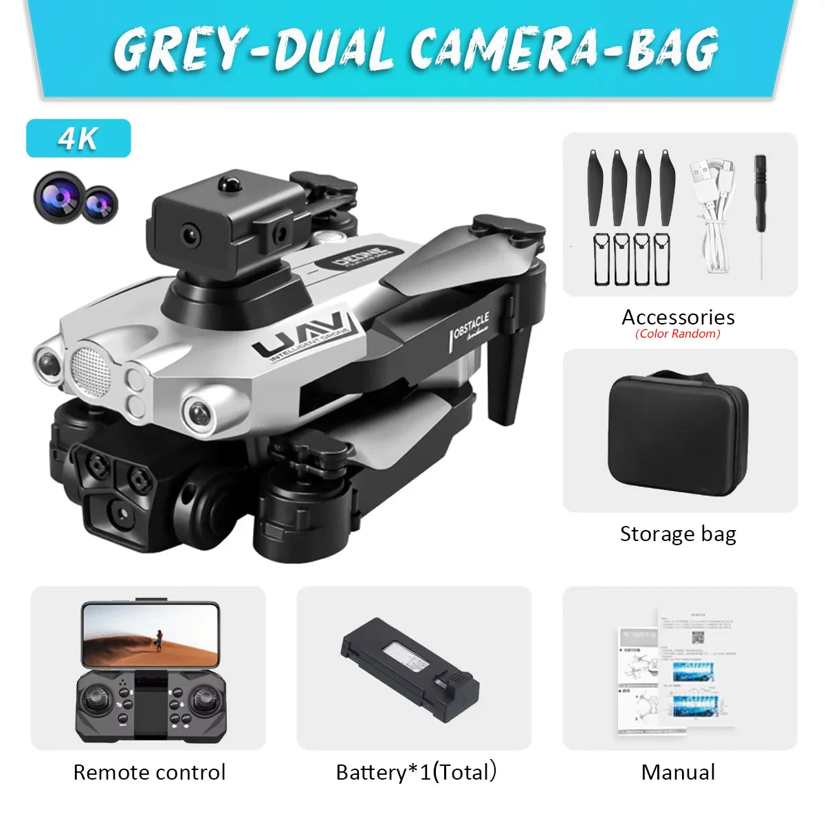 KBDFA 2025 LU200 Drone 8K 5G GPS Professional HD Aerial Photography Triple-Camera WIFI Obstacle Avoidance Drone 10000M