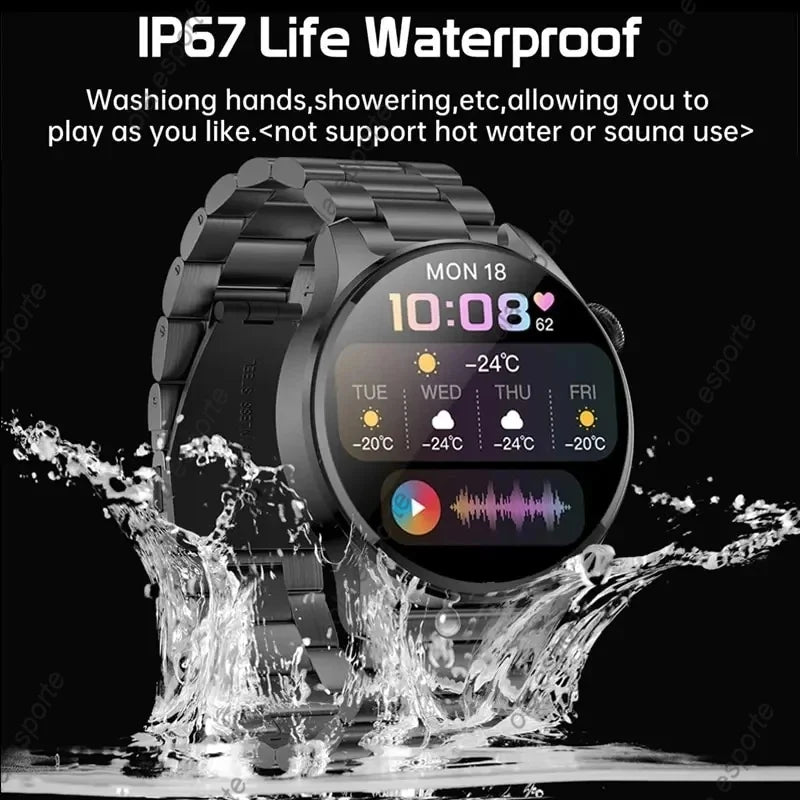 For HUAWEI Smart Watch Men 360*360 Screen Heart rate Music Player Bluetooth Call Waterproof Man Smartwatch For Android IOS 2024