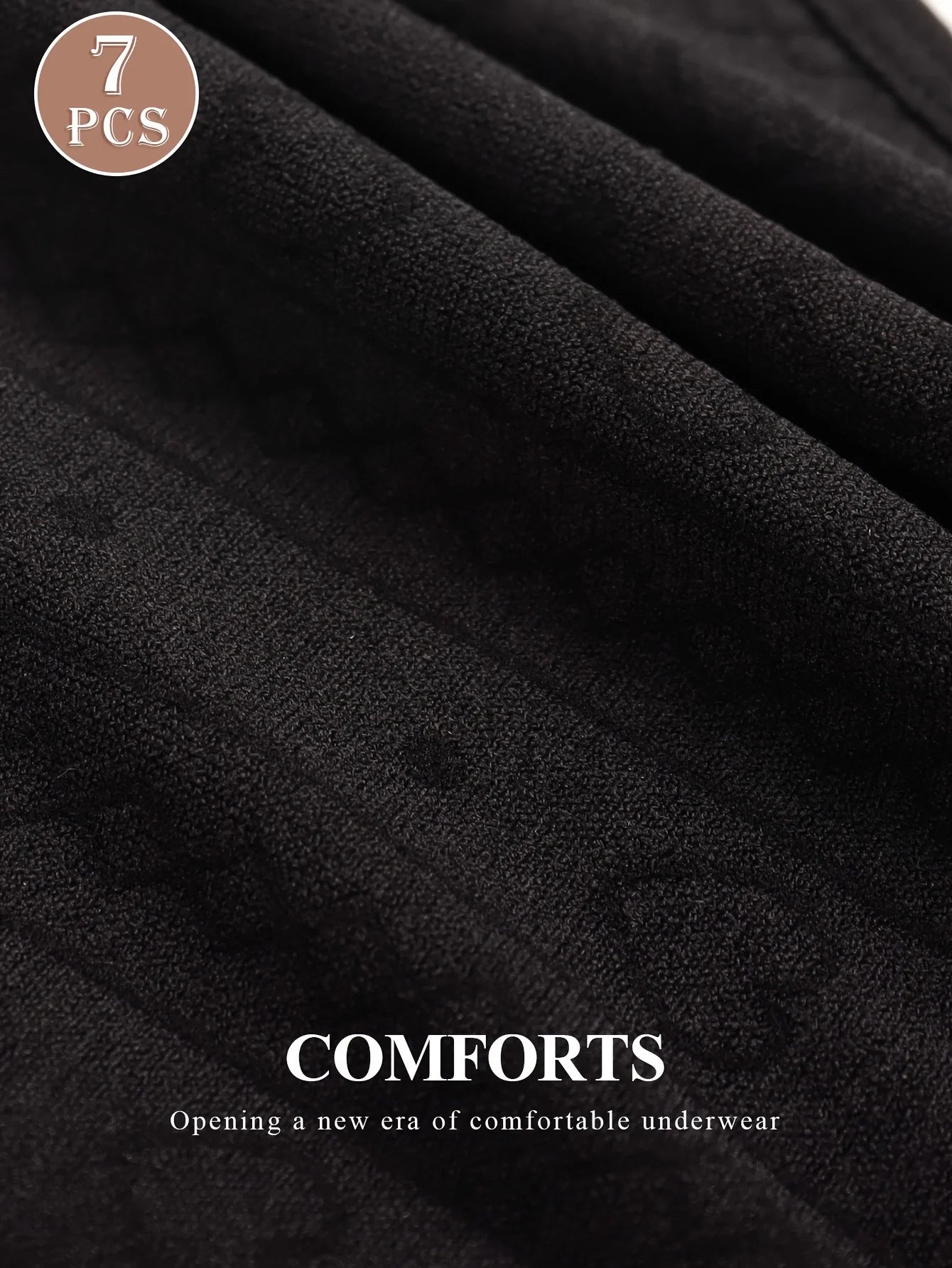 7-Pack of Women's Underwear, Seamless Underwear, Low-Waisted, Seamless, Fashionable Contrasting Colors, Comfortable Fit, Black U