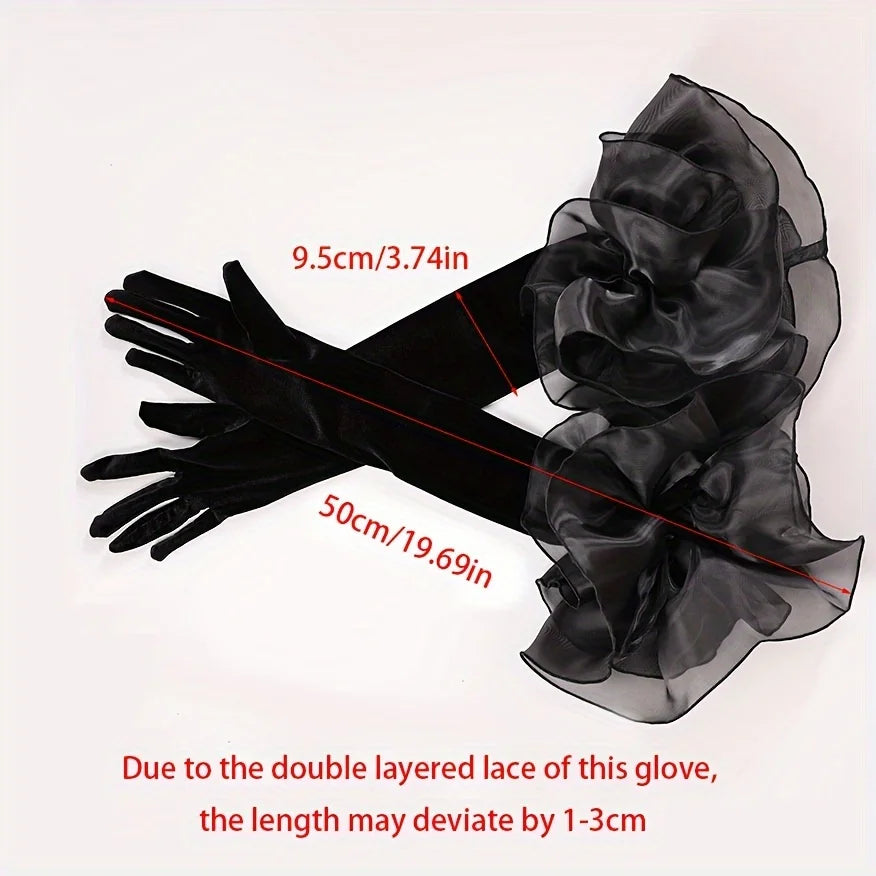 Bridal Gloves Black Gold Velvet Wedding Dress Hand Sleeves Studio Style Black Long Sleeves Cover Arms