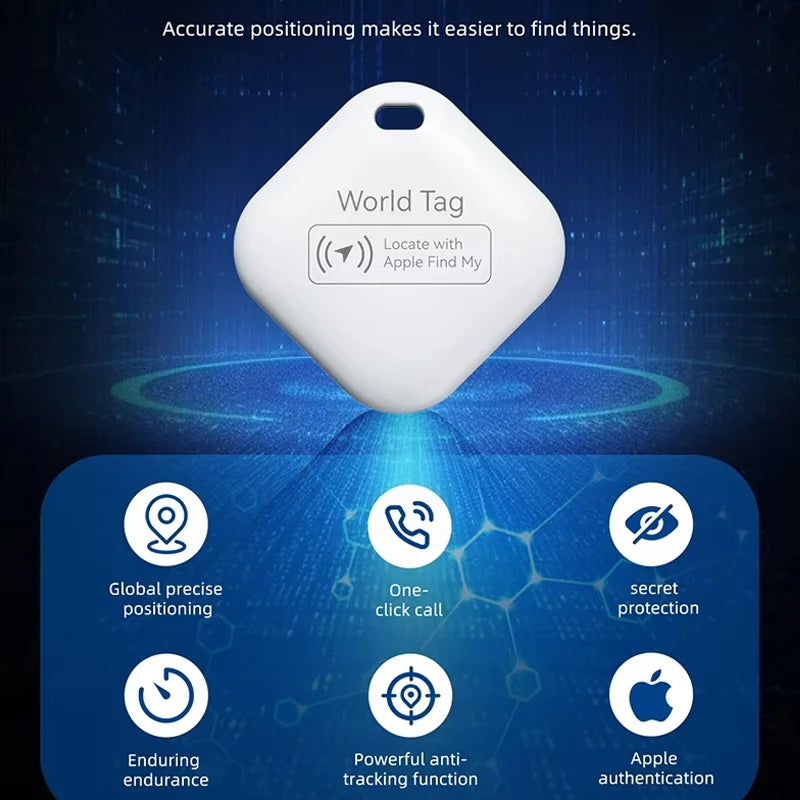 Mini GPS Tracker Smart Tag Compatible with iOS Find My APP Global Locator Anti-lost Finder for Car Pet Keys Wallet Suitcase iTag