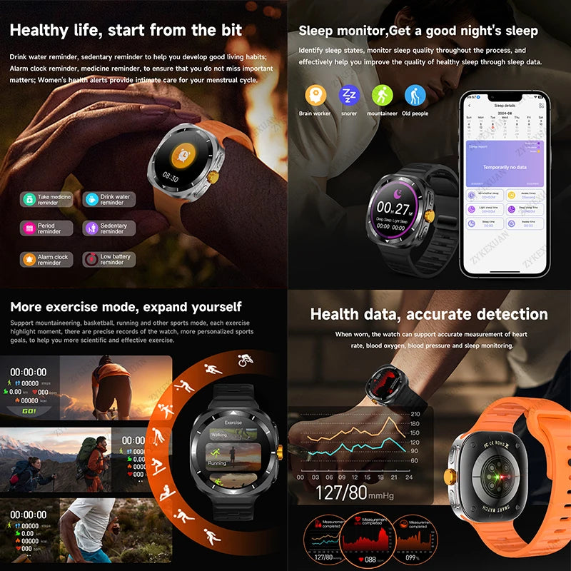 2025 New For Samsung Galaxy Watch 7 Ultra GPS NFC Smart Watch Men 1.43 " AMOLED Always Display IP68 BT Call Sports Smartwatches