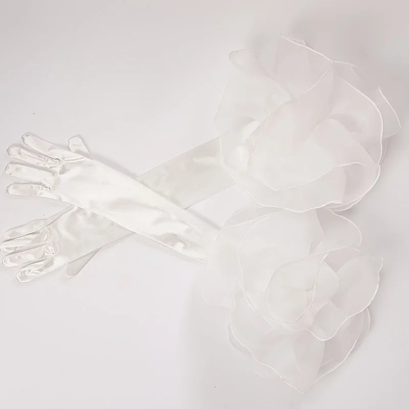 Bridal Gloves Black Gold Velvet Wedding Dress Hand Sleeves Studio Style Black Long Sleeves Cover Arms