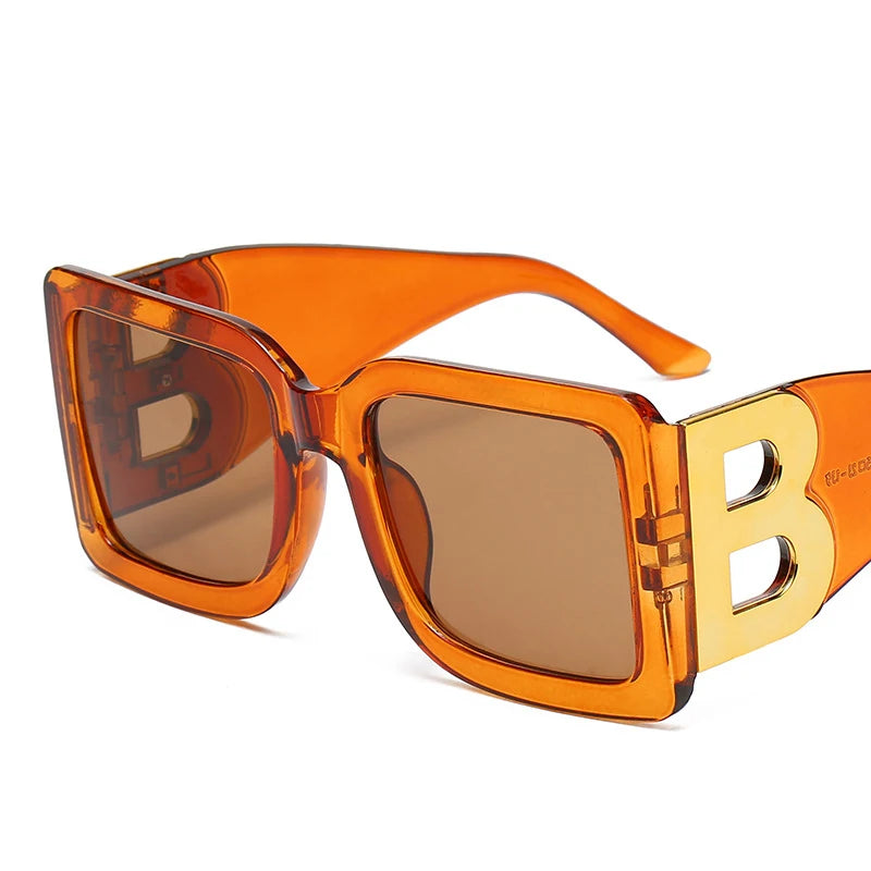 Classic Black Luxury Brand Women's sunglasses Ladies Trendy Designer Square Sun Glasses Retro B-Decorative Shades Eyewear UV400