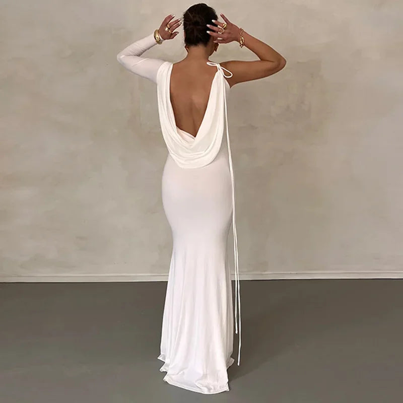 Maternity Dresses Fashionable and Sexy Pure Color One Shoulder Body con Maternity Dress for Photography and Parties