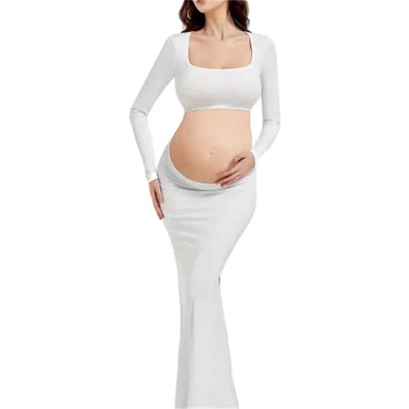 Maternity Dresses Photoshoot Clothing Stretch Sexy Dress Pregnant Women's Photography Props Fishtail Skirt Floor Length Skirt