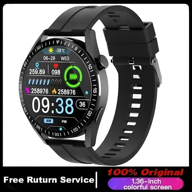 For HUAWEI Smart Watch Men 360*360 Screen Heart rate Music Player Bluetooth Call Waterproof Man Smartwatch For Android IOS 2024