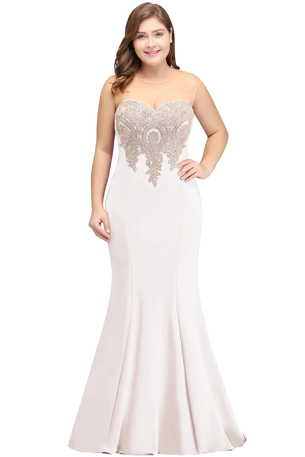 Mermaid Dresses For Prom Sweetheart Floor-Length Applique Sleeveless Zipper Up Formal Occasion Dresses Evening Dress Party Dress