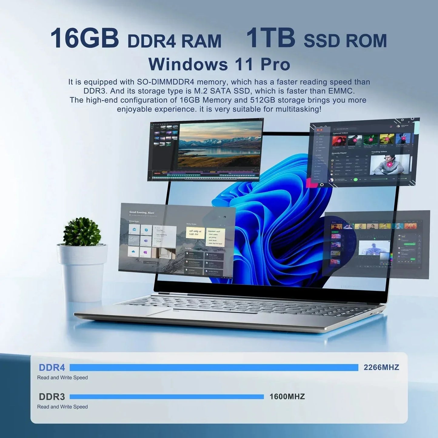 Face ID Laptop 16 Inch IPS Screen 16GB RAM 32GB Intel 11th N95 Netbook Windows 11 Pro Office Notebook RGB Keyboard Portable Pc