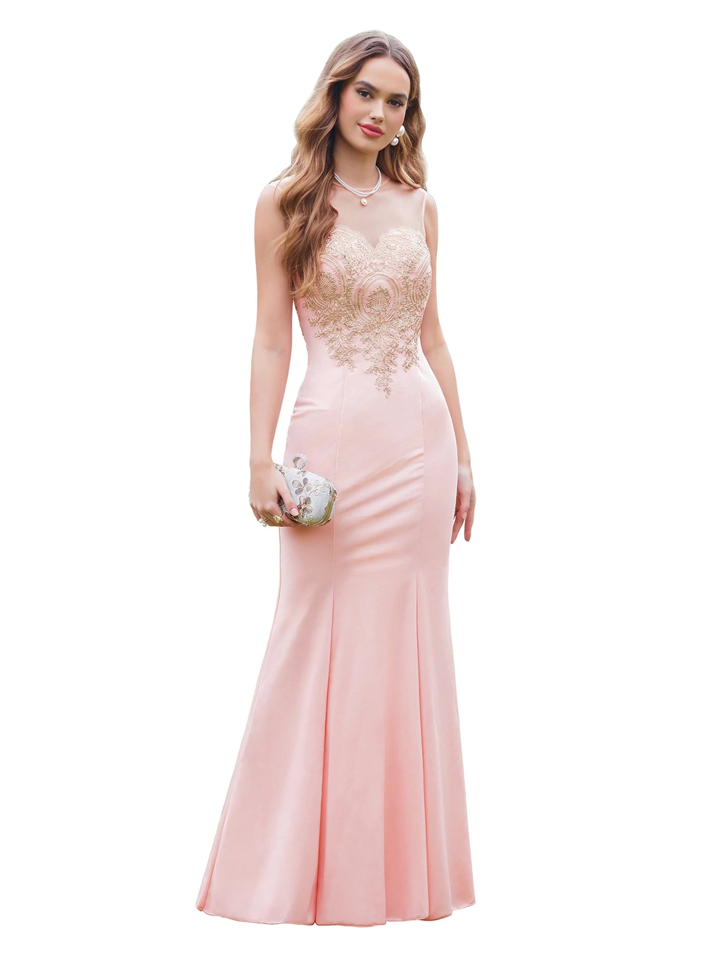 Mermaid Dresses For Prom Sweetheart Floor-Length Applique Sleeveless Zipper Up Formal Occasion Dresses Evening Dress Party Dress