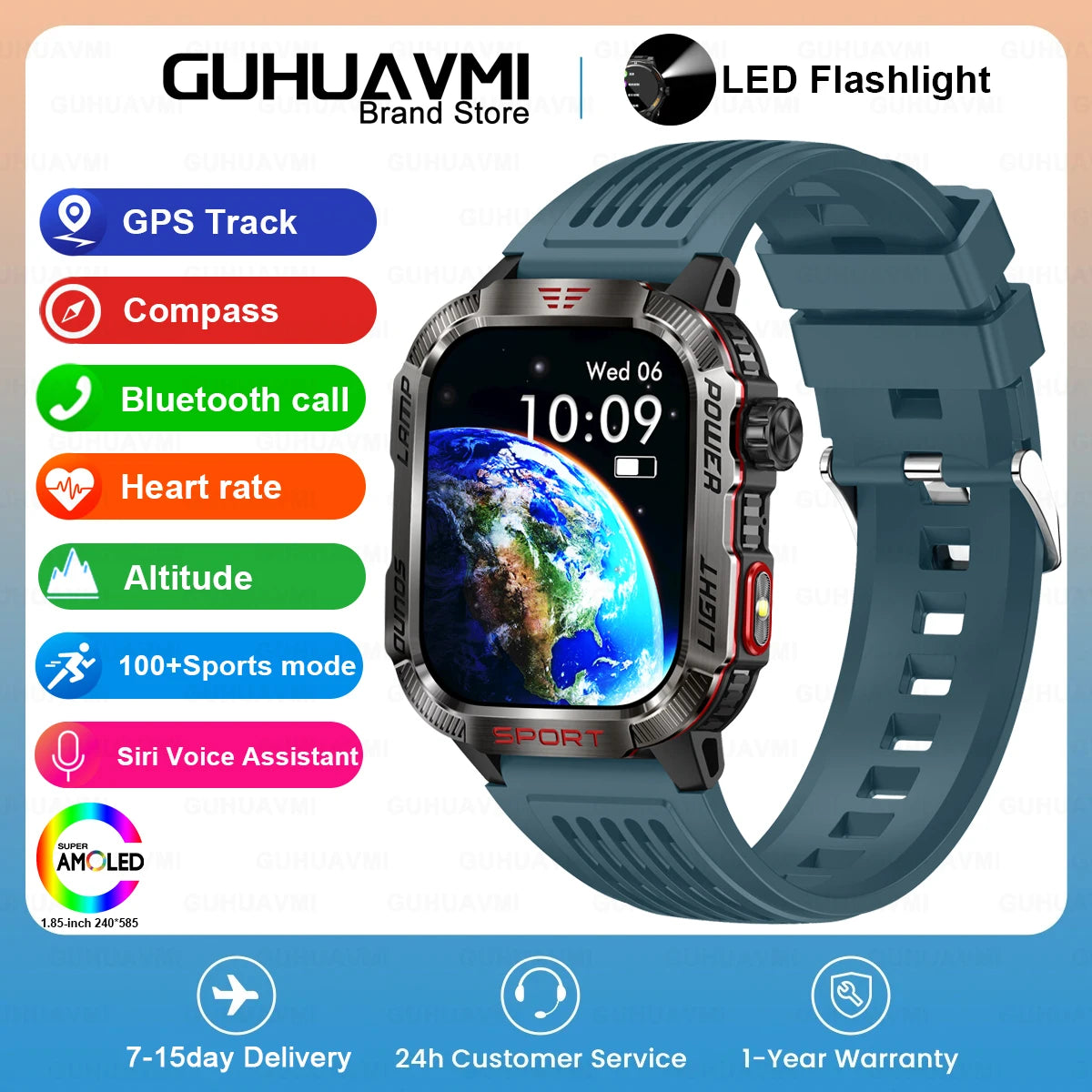 2024 New GPS Outdoor Professional Sports Smart Watch Men Women Heart Rate BT Call 3ATM Waterproof Swimming Fitness Smartwatches