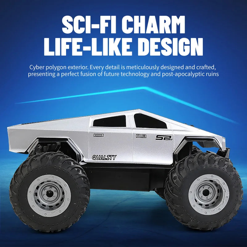 JJRC Q208 Rc Car Cybertruck Pickup Off-Road RC Vehicle Model Remote Control Car RC Racing Charging Truck Car Toy Gift for Kids