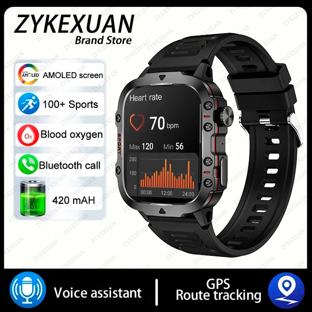 2025 For Xiaomi New Rugged Military GPS Smart Watch Men Bluetooth Call Health Monitoring AI Voice Sports Waterproof Smartwatches