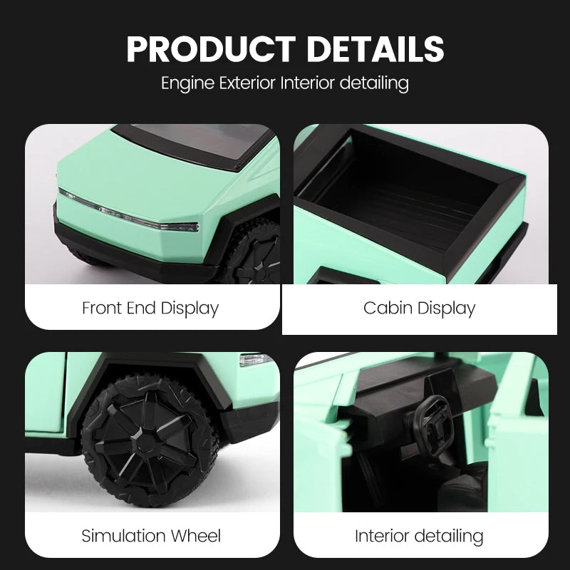 1:32 Alloy Car Model Cybertruck Pickup  Diecasts Metal Toy Off-road Vehicles Car Model Simulation Collection Kids Gifts