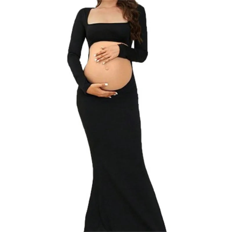 Maternity Dresses Photoshoot Clothing Stretch Sexy Dress Pregnant Women's Photography Props Fishtail Skirt Floor Length Skirt