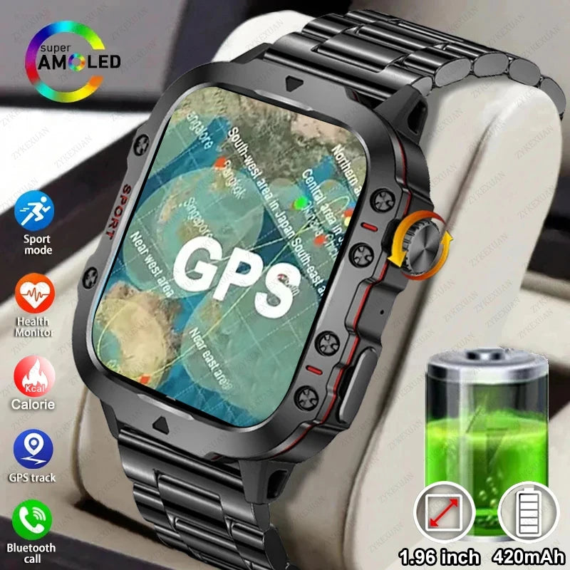2025 For Xiaomi New Rugged Military GPS Smart Watch Men Bluetooth Call Health Monitoring AI Voice Sports Waterproof Smartwatches
