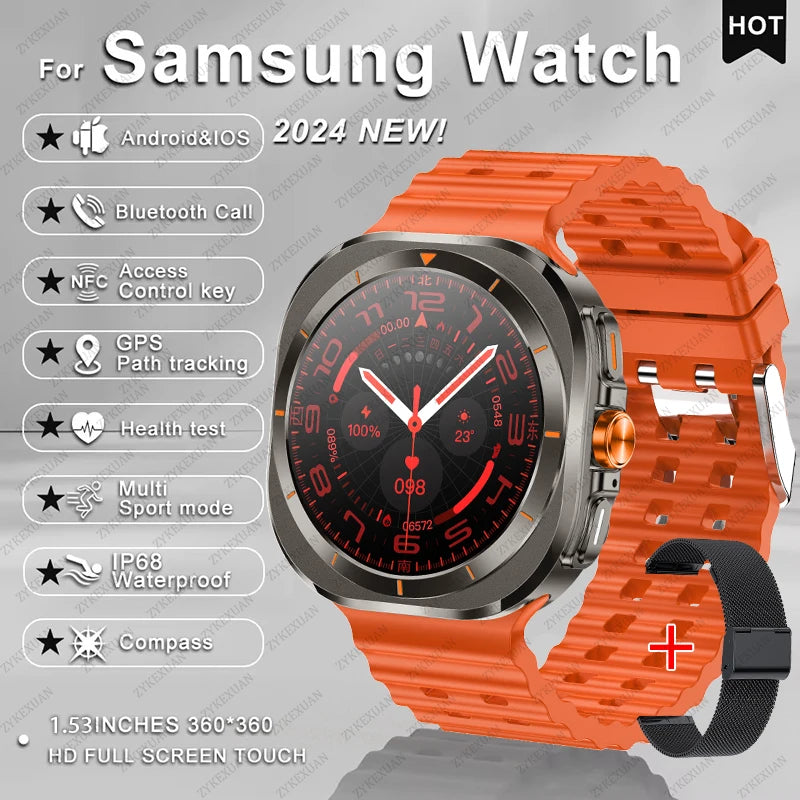 2025 New For Samsung Galaxy Watch 7 Ultra GPS NFC Smart Watch Men 1.43 " AMOLED Always Display IP68 BT Call Sports Smartwatches