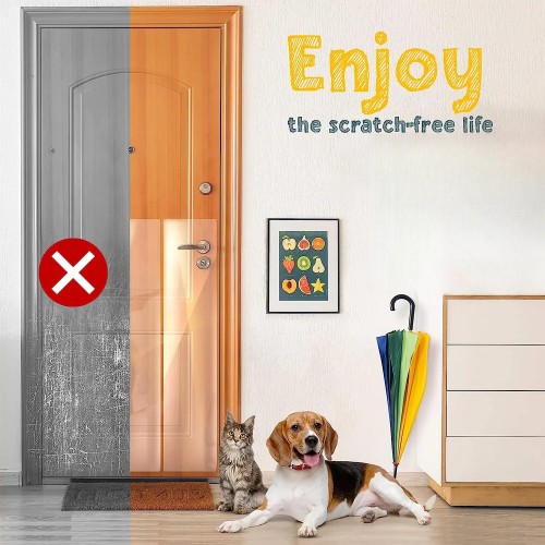 Door Protector from Dog Scratching Durable Cat Protector Tape Anti Scratch Guard Deterrent Tape for for Furniture, Window, Wall