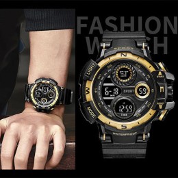 YIKAZE Black Digital Watch for Men Sports Watches Waterproof Outdoor Chronograph Hand Clock G Infantry Shock Student Wristwatch - 1511