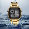 PANARS Top Luxury Stainless Steel Strap Sport Watches Mens Waterproof Back Light Digital Wristwatch Male Alarm 