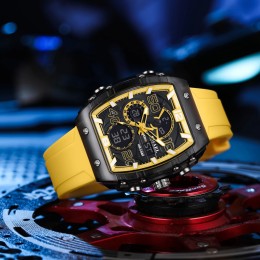 SMAEL Brand 8109 New electronic watch fashion square dual display waterproof luminous Multi-color For Men 