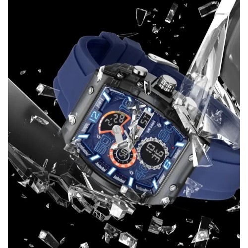 SMAEL Brand 8109 New electronic watch fashion square dual display waterproof luminous Multi-color For Men 