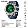 SANDA Men Outdoor Sports Watch Waterproof LED Analog Digital Show Multifunction Big Dial Electronic Wristwatch G style Male Cloc 