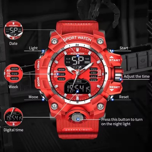LIGE Waterproof Watches for Men Luxury Sport Chronograph Alarm Wristwatch Military Quartz Clock Digital Male Watch Student