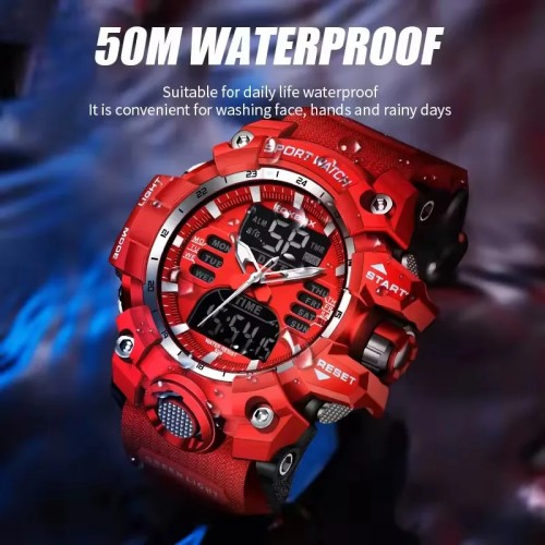 LIGE Waterproof Watches for Men Luxury Sport Chronograph Alarm Wristwatch Military Quartz Clock Digital Male Watch Student