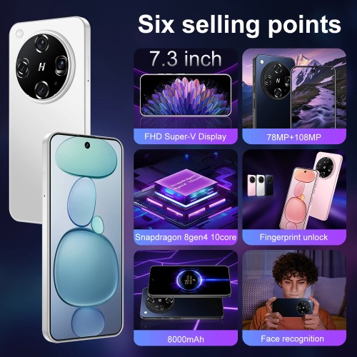 2025 New Hot M15 Ultra Original Intelligent 5g Dual Card Dual Standby Android 14 System 8000mah Battery Global Version 