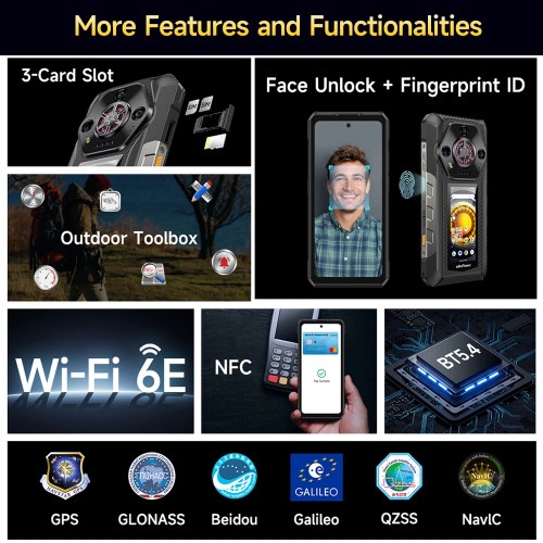 【World Premiere】Ulefone Armor 30 Pro 5G Rugged Phone Android 14 Smartphone 6.9" 120Hz 32GB+512GB 12800mAh Night Camera 64MP NFC 