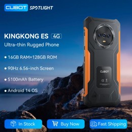 Cubot KingKong ES Ultra-thin Rugged Android Smartphone, 16GB RAM(6GB+10GB), 128GB ROM, 6.56" 90Hz Screen, 48MP Camera, 4G Phone - 509