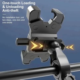 2PCS 360° Rotatable & Adjustable Bike/Motorcycle Phone Mount - Shockproof, Anti-Slip Holder For phone, - Durable Abs Material 
