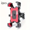2PCS 360° Rotatable & Adjustable Bike/Motorcycle Phone Mount - Shockproof, Anti-Slip Holder For phone, - Durable Abs Material 