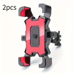 2PCS 360° Rotatable & Adjustable Bike/Motorcycle Phone Mount - Shockproof, Anti-Slip Holder For phone, - Durable Abs Material 