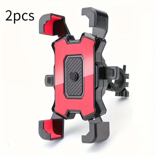 2PCS 360° Rotatable & Adjustable Bike/Motorcycle Phone Mount - Shockproof, Anti-Slip Holder For phone, - Durable Abs Material 