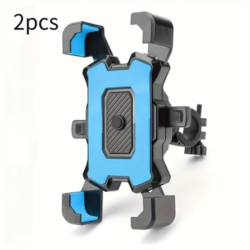 2PCS 360° Rotatable & Adjustable Bike/Motorcycle Phone Mount - Shockproof, Anti-Slip Holder For phone, - Durable Abs Material 
