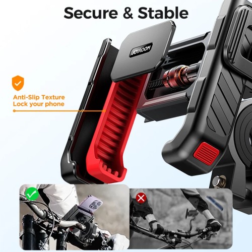 Joyroom 2024 Bike Phone Holder Universal One-hand Operation Bicycle Motorcycle Phone Holder For 4.7-7" Mobile Phone Shockproof 